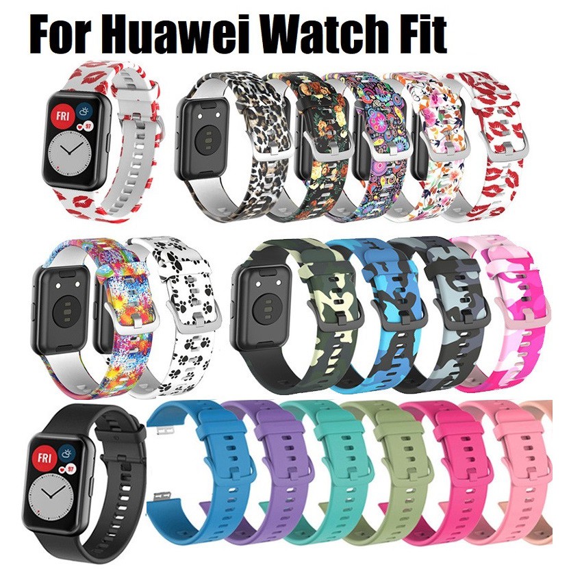 Huawei Watch Fit Strap Huawei watch fit new , Huawei watch fit elegant Soft Silicone Floral