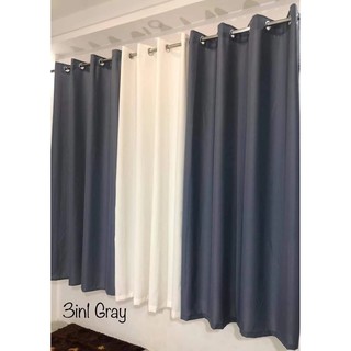 1pc 7feet Plain Fabric Curtain with 8 Steal Rings 215*140CM for Window ...