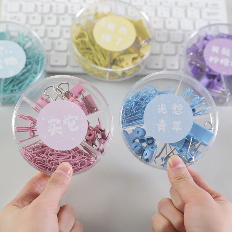 Color multi-function Office Folder Paper Clip Mini Cute Folder ...