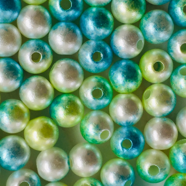 6mm / 100 pcs Pearl Gradient Bead Acrylic Charm DIY Beads ( GREEN ...