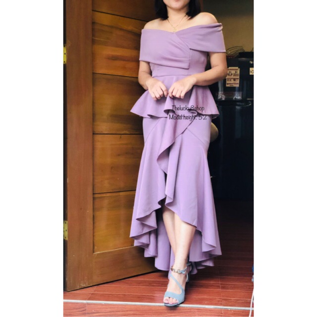 Off shoulder gown for hot sale ninang