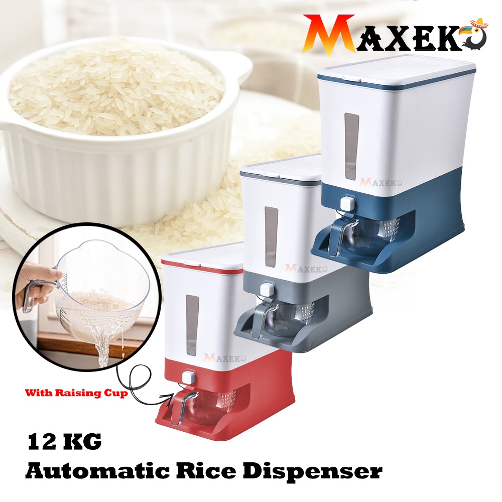 MAXEKO 12KG Automatic Rice Dispenser with Drain Cup RD001 | Shopee ...