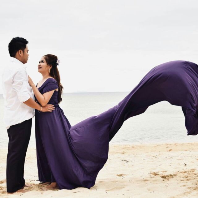 Purple Long Trail Infinity Dress for Prenup