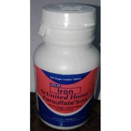 United Home Ferrous Sulfate Iron 65 mg 100tablet in 1 bottle(NEW ...