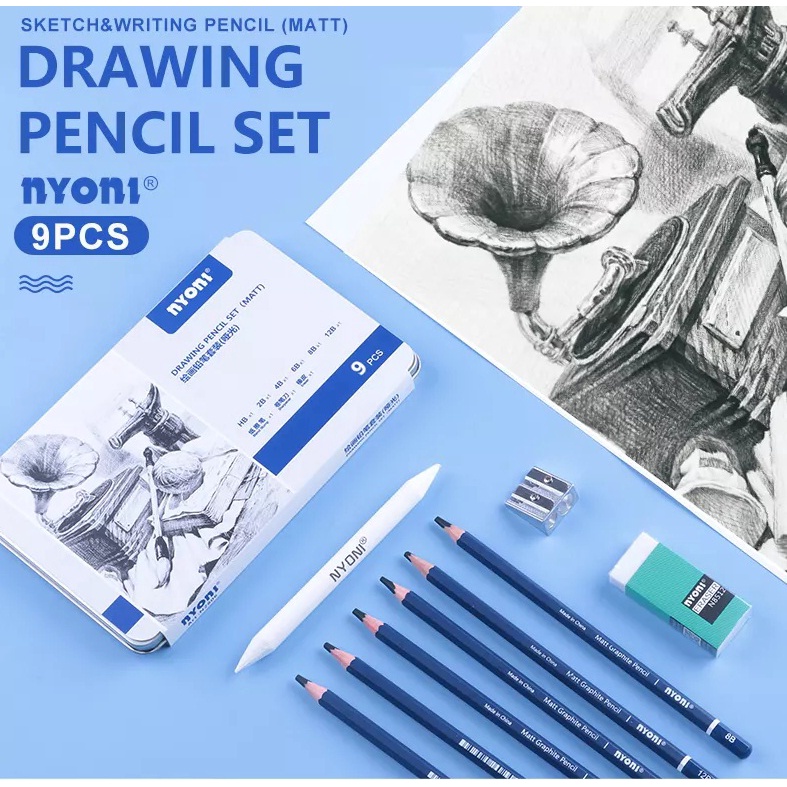 Nyoni drawing pencil set (matt) 9pcs Shopee Philippines