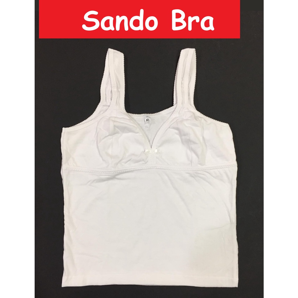 Sando Bra White Cotton - 6 pcs
