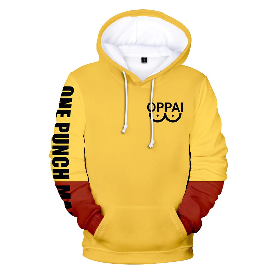Man Hoodie Oppai Sweatshirt Japanese Anime One Punch Man Cosplay