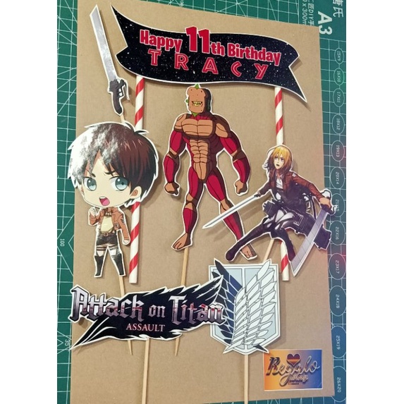 ATTACK ON TITAN CAKE TOPPER ATTACK ON TITAN CAKE TOPPER | Shopee ...