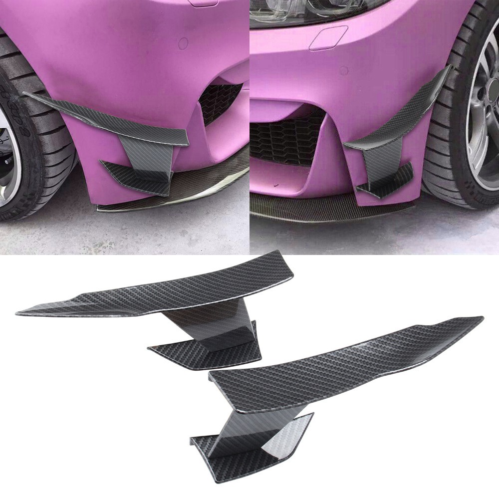 6-Piece Carbon Fiber Style Bumper Canards / Splitter Fins – Universal Fit