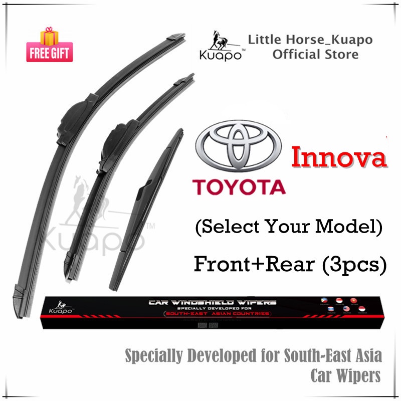 (Select Your Model) Toyota Innova Wiper Blade Set (Front+Rear 3pcs) for