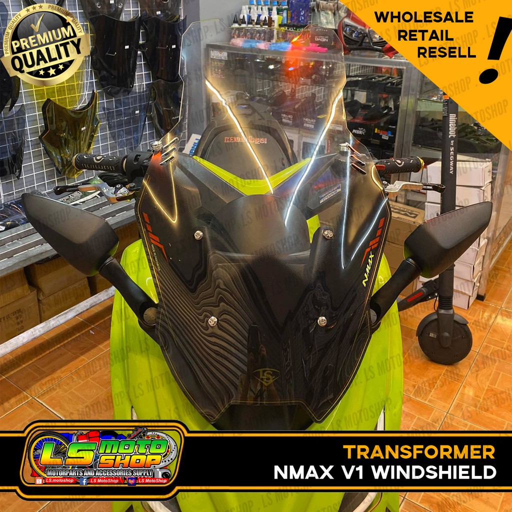 LS TRANSFORMER CARBON WINDSHIELD FOR NMAX V1 | Shopee Philippines