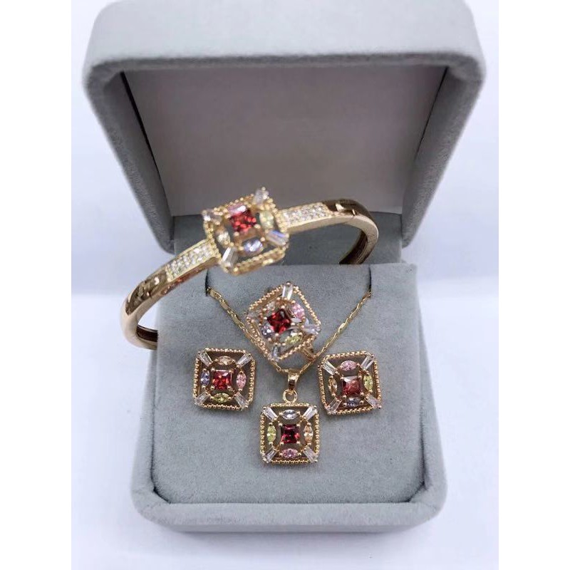 Meibox 14k Bangkok Gold Jewelry Set With Box Mb00237 Shopee Philippines