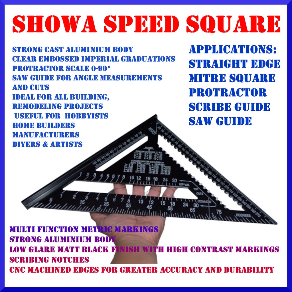 12 inch / 300mm Showa Speed Square Speed Square Rafter for Carpenter ...
