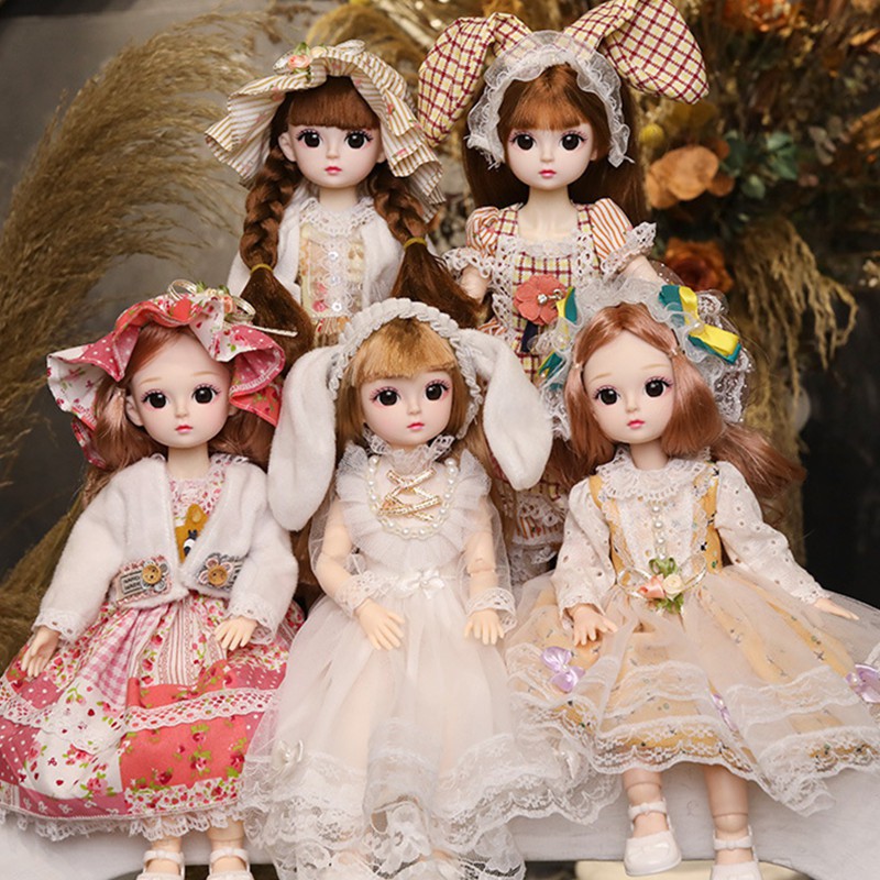 New 30cm 1 6 BJD Doll Little Girl Cute Dress 21 Removable Joint Doll Princess Beauty Makeup Doll Fashion Dress DIY Toy Gift Girl