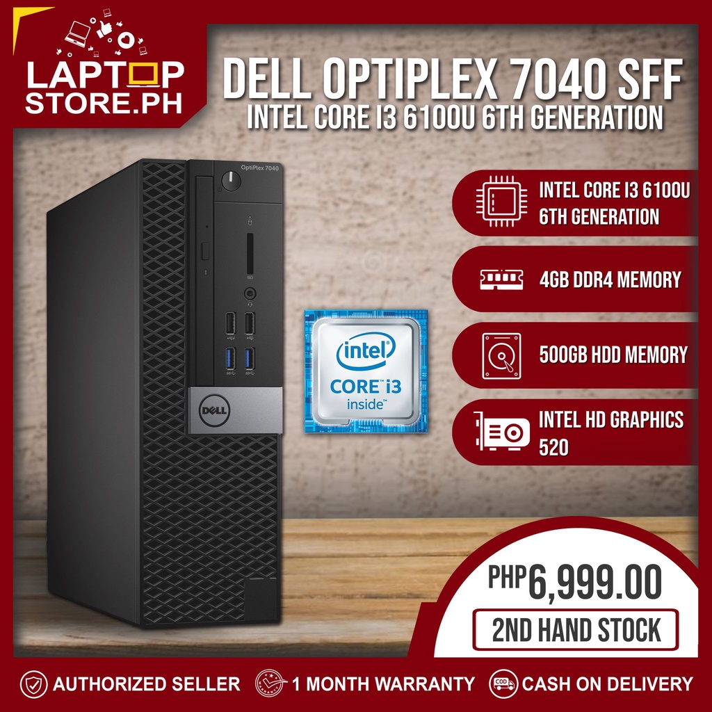 Computer Desktop CPU DELL 7040 SFF Intel Core i3 4gb 500gb (6th
