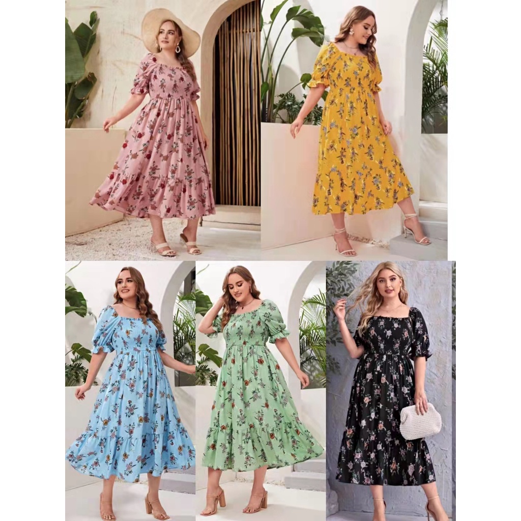 New Fashion Vintage Summer Dress For Women Plus Size Dresses Print