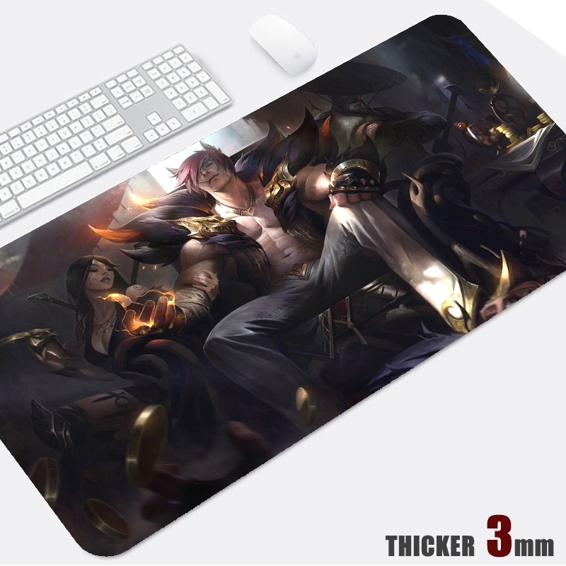 Sett Mouse Pad League Of Legends Top Pc Gamer Office Desk Mat Keybord Large Rubber Stitched