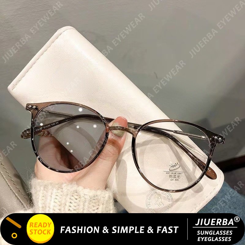 Jiuerba Anti Radiation Photochromic Eyeglasses For Womenmen Replaceable Lens Computer Blue 9344