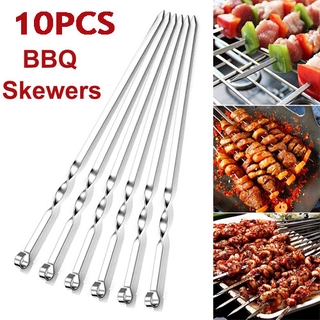 10/15Pcs Barbecue Must-haves Stainless Steel Barbecue Skewer Tube Reusable  Grill Sticks Utensil Kitchen Outdoor Camping BBQ Tool