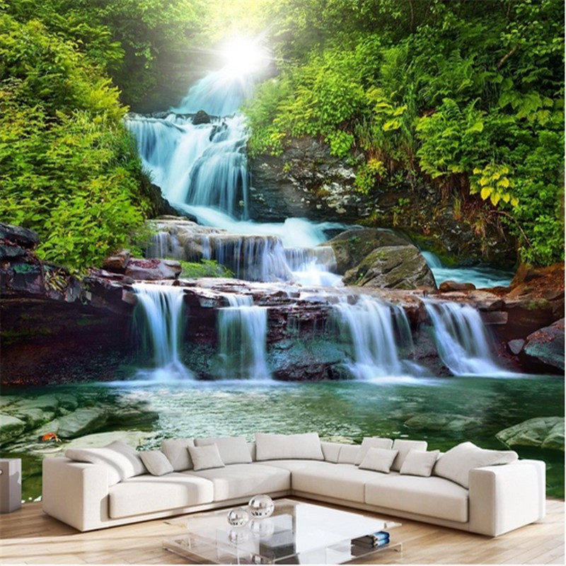 Annagood Custom Waterfall Nature Landscape 3D Photo Wallpaper For ...