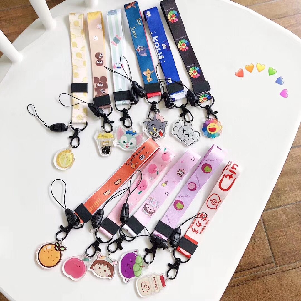 Universal Lanyard Mobile Phone Flower Fruit Orange Straps Phone Key ...