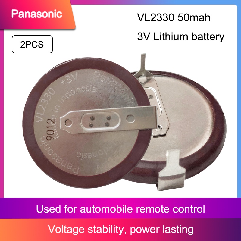 2PCS Liion Button Coin Cell Rechargeable Batteries Panasonic VL2330