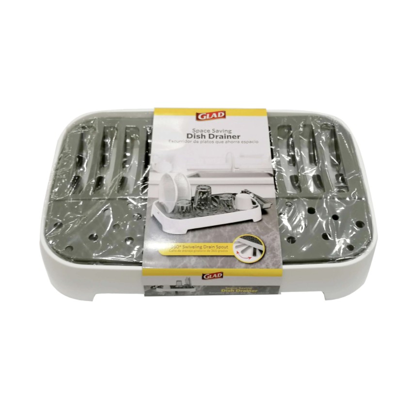 Glad Space Saving Gray Dish Rack with Tray Drainer Shopee Philippines