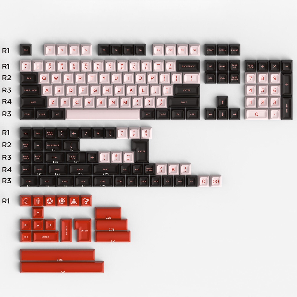 Sa FLAMINGO Keycap Set 172 Buttons ABS Double Shot Material Can Weigh ...