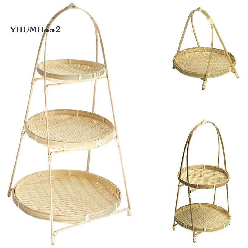 Baskets Tier Rack Fruit Bread Food Storage Kitchen Decorate Round Plate ...