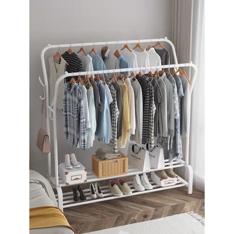 Double pole drying rack floor rack drying rack | Shopee Philippines