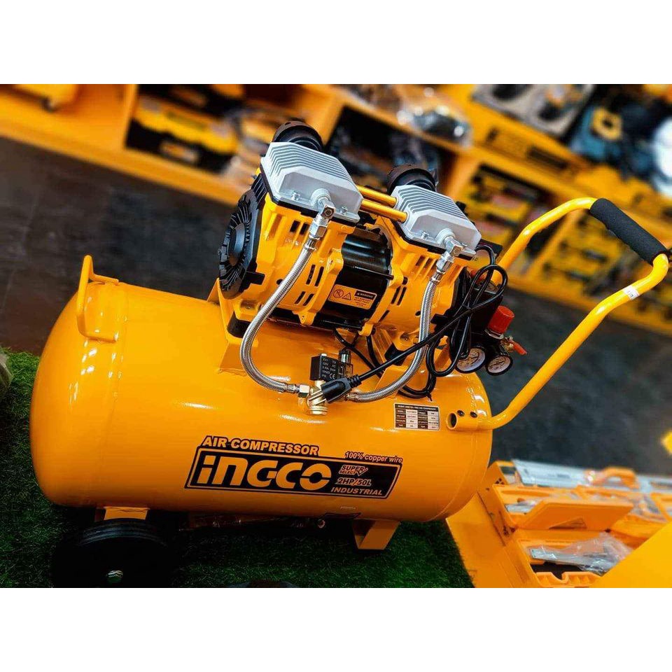 Ingco Air Compressor 2HP/50L Silent Type & Oil Free System 100% Pure ...