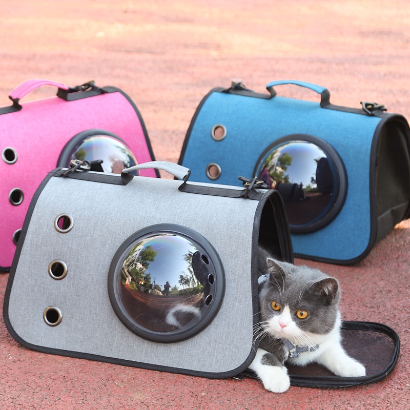 Pet Carrier Handhold Messenger Bag for Cats and Dogs 3 Sides Breathable