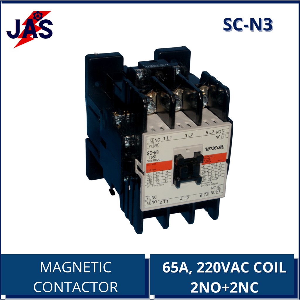 MAGNETIC CONTACTOR SC-N3 (65A @220V-440V) THREE-PHASE 18.5kW @220V ...