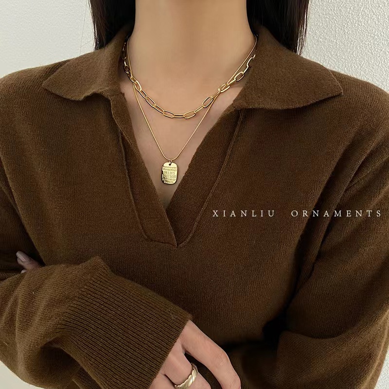 Personalized Fashion Style Triangle Tassel Gold Choker Jewelry Accessories Shopee Philippines