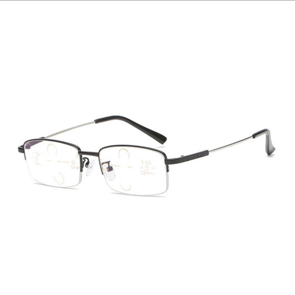 Metal Titanium Multifocal Reading Glasses Progressive Bifocal Anti Blue Ray Uv Protect 0707