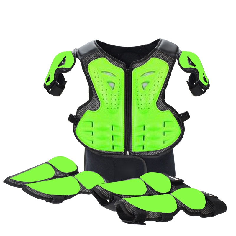Green Model Child Motocross Racing Full Body Protector Vest Armor Kids ...