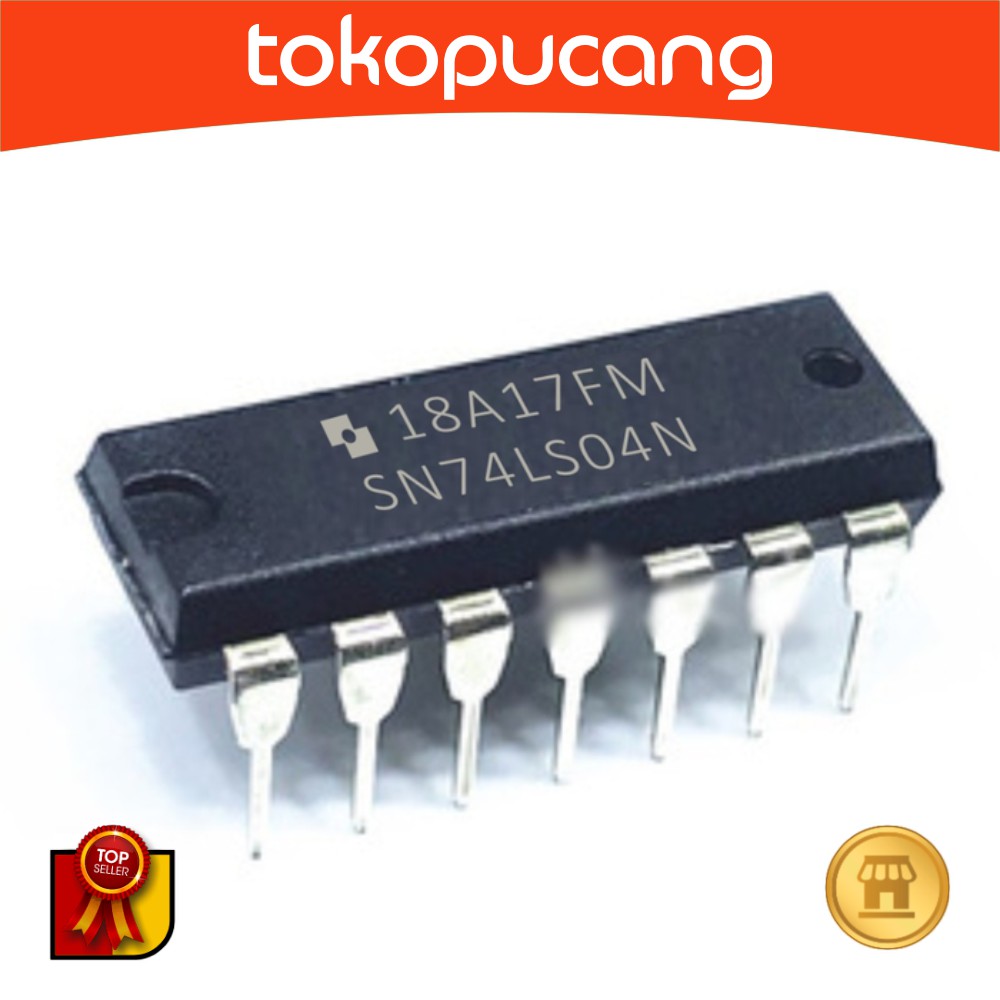 Ic TTL 7404 NOT GATE LOGIC 74LS04N TRANSISTOR LOGIC HEX INPUT | Shopee ...