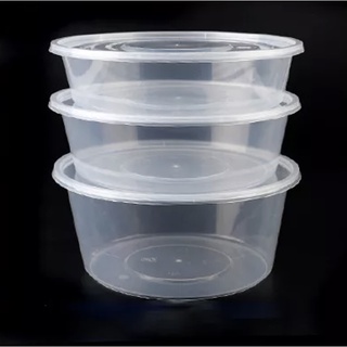 HT 64 oz. Round Clear Plastic Soup Container Set - 120/Case