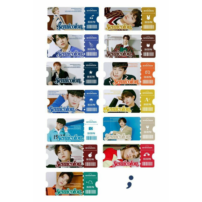 SVT/SEVENTEEN Semicolon Sticker Set | Shopee Philippines