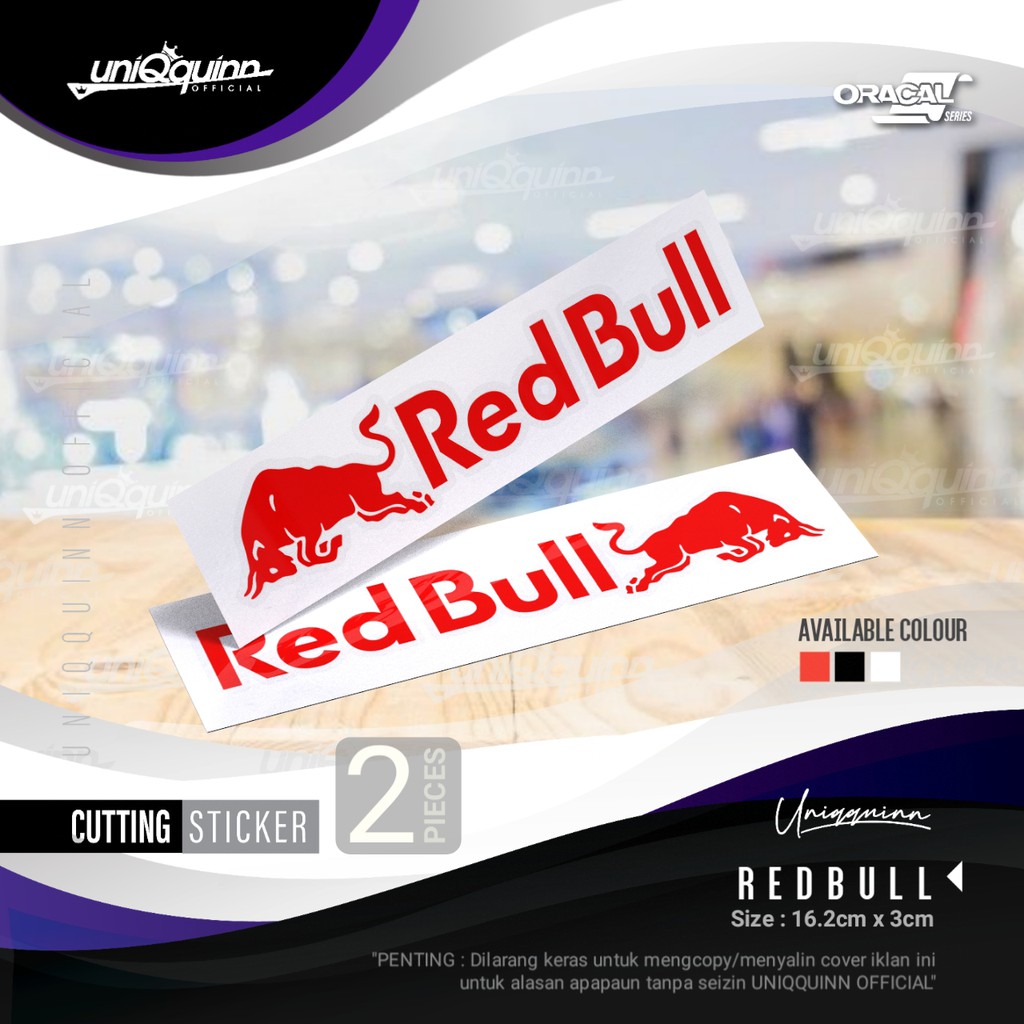 2pcs Red Bull Stickers Logo Motorcycle Helmet Tank Decals