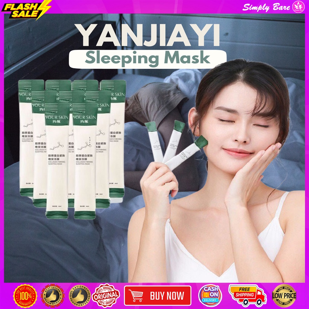 CODↂ Original 20pcs/box Yanjiayi Collagen Firming Sleeping Mask No