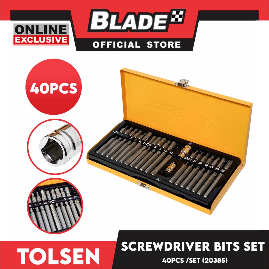 Tolsen 40pcs Screwdriver Bits Set 20385 | Shopee Philippines