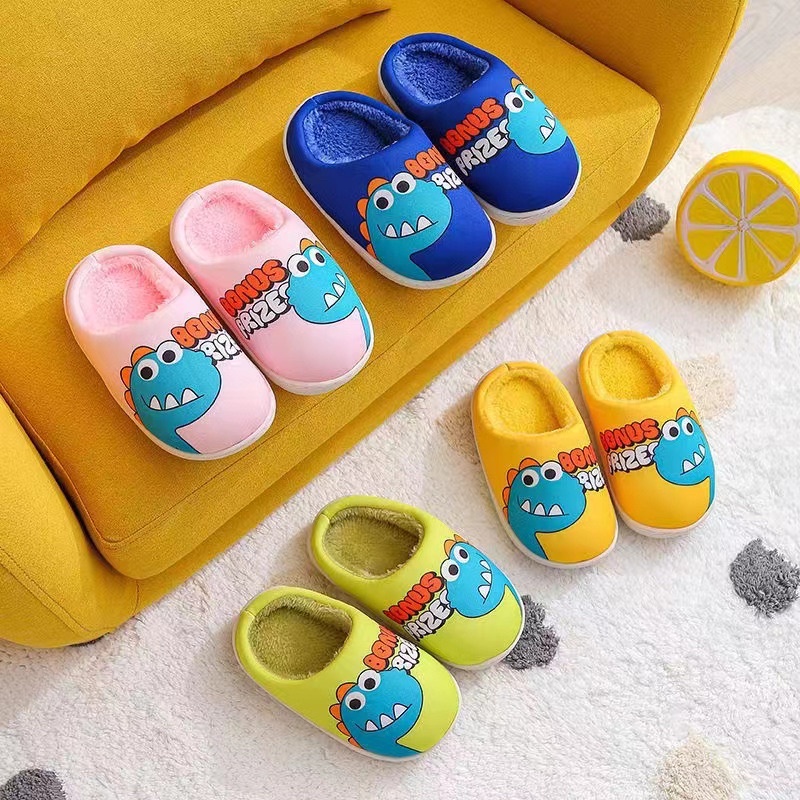 Alyssa children cute cartoon dinosaur cotton slippers fashion slipper ...