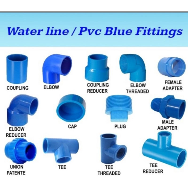 Water Line PVC Blue Pipe Fittings (1/2,3/4,1)