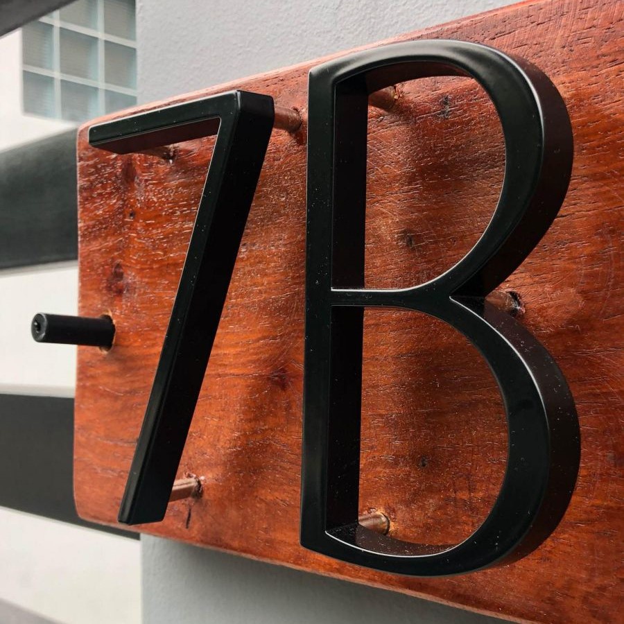 House/Door/Building Floating Number Letters Sign Block and Lot House