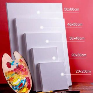 4 Size Canvas 20*30 CM Board Painting Plain with Wooden Frame | Shopee ...