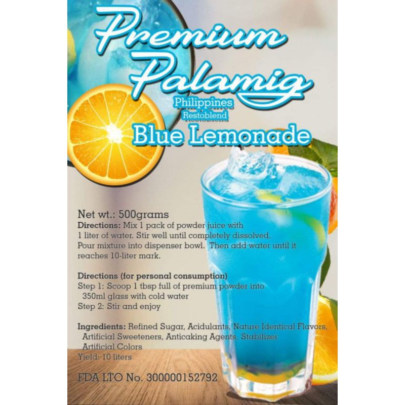 500 grams Premium Blue lemonade juice Shopee Philippines