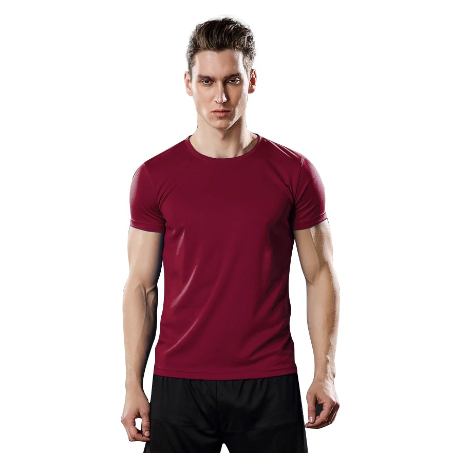 SIMPLE DRI-FIT T SHIRT Men & Women American Plain color Maroon CREAM ...