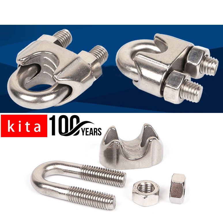 10pcs 27 U Shape Wire Rope Clips Cable Wire Rope Clip Clamp Thickness