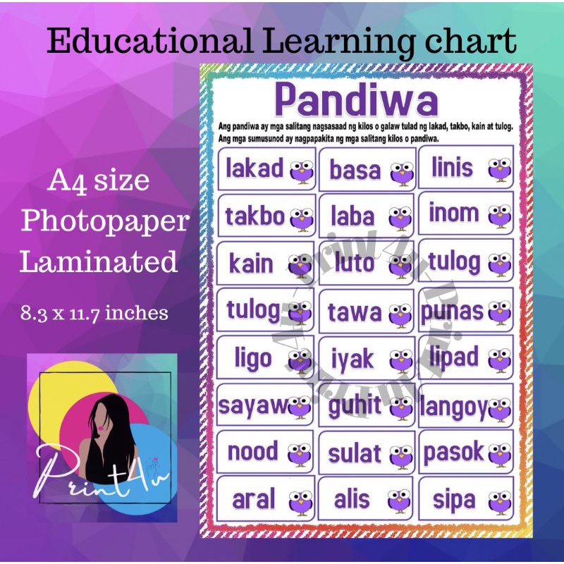 Pandiwa Reading materials Tagalog Laminated | Shopee Philippines